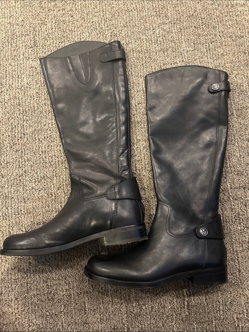 Sam endelman Classic Black Leather Riding Boots